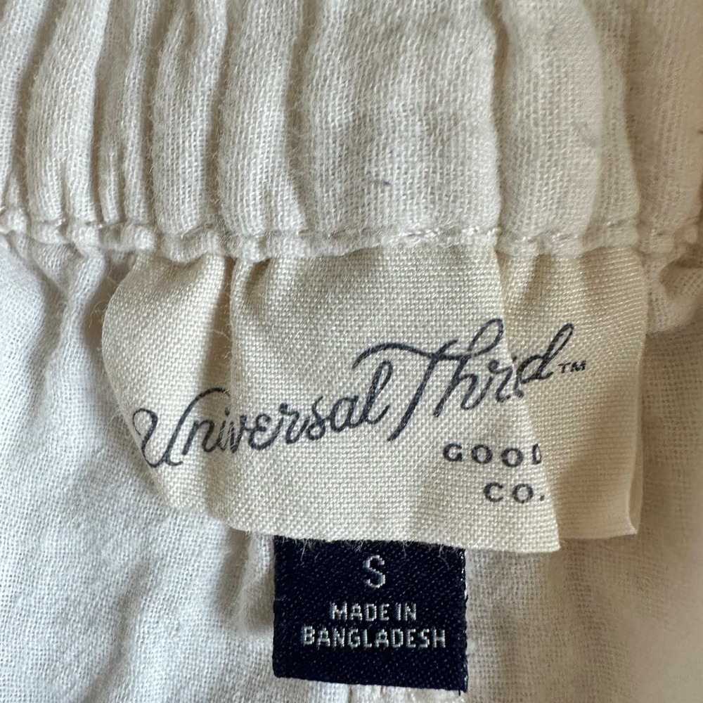 Universal Thread Short Beige Cotton Elastic Waist Casual Travel Beach Small - Picture 3 of 8